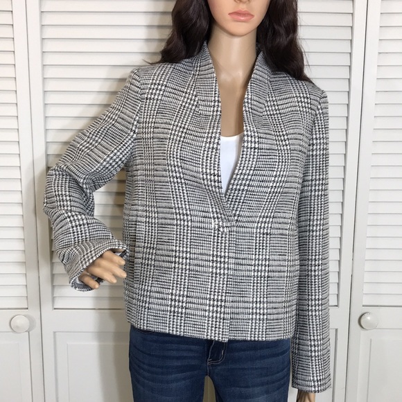 Club Monaco Wool Blend Glen Plaid Blazer Size 8 - Picture 2 of 15